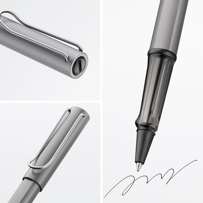 LAMY AL-star graphite - Rollerball Pen pen with transparent, ergonomic grip & line width M - lightweight aluminum body - including rollerball refill M 63 in black - Image 2